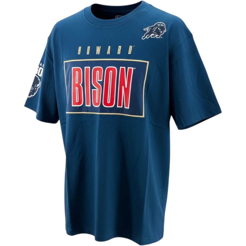 Mitchell & Ness Howard University Bison Tee Shirt Mens XL Cotton Teal NEW